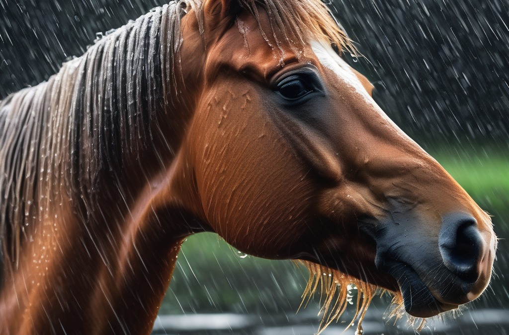 Gale de pluie cheval